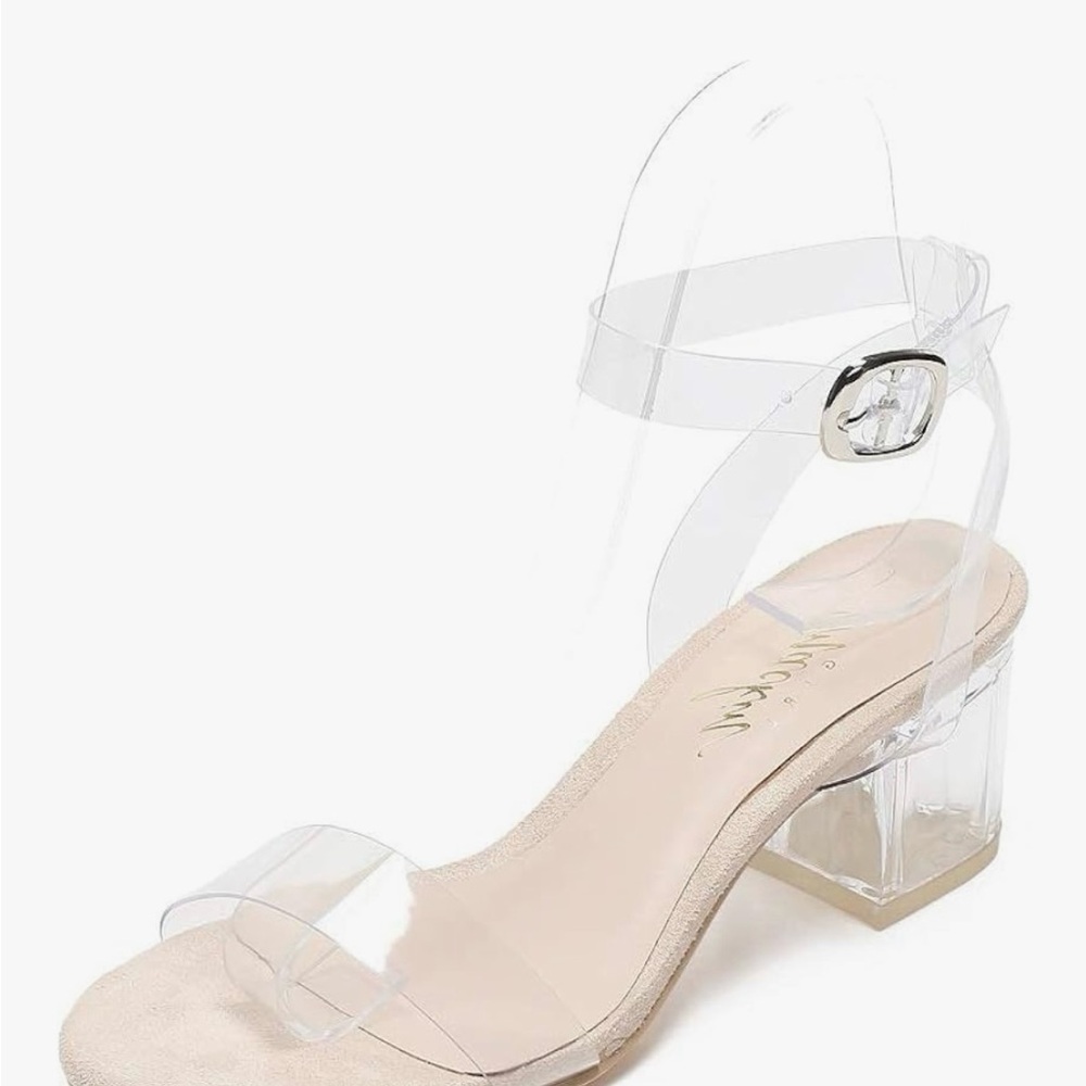 Mackin GirlClear Strap Block Heel Sandals